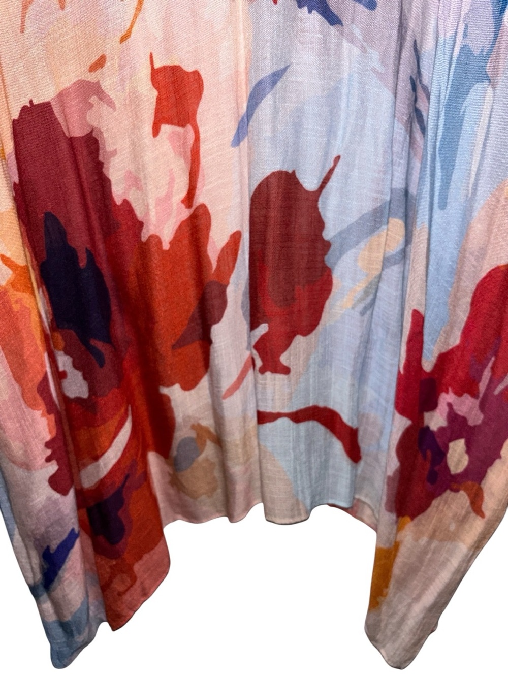 Floral Watercolor Kimono Cover-Up in Rust & Blue, NWT - Picture 6 of 10